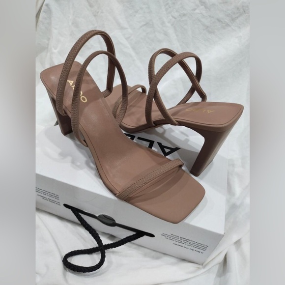 Brand New in Box Aldo Okurr Nude Strappy Heeled Sandals - Picture 3 of 4